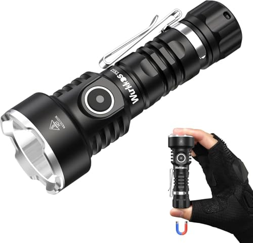 Wurkkos TS12 SFT25R Piccola Torcia USB C Ricaricabile, 1350 Lumen Distanza raggio 473 Metri Torcia LED Ultra Luminosa IP68 Impermeabile 8 Modalità di Luce per Campeggio, Escursionismo, Emergenze
