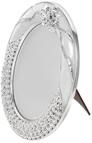 PRETYZOOM Cornice Portafoto Ovale in Argento Dal Design Vintage Portafoto Orizzontale Per La Decorazione Della Scrivania