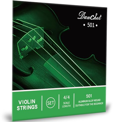 Komplett uppsättning violinsträngar för nybörjare i 4/4 – storlek, med kulanslutning och aluminiumlegering – trassel 501