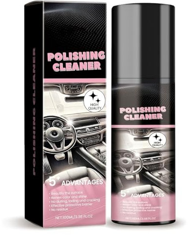 Nicetopu Polishing Cleaner, Nettoyant de polissage, Nettoyant Voiture Interieur, Nettoyant pour tableau de bord et plastiques intérieurs, Spray de polissage pour intérieur de voiture, cuir (1)