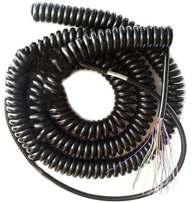 Bobina retrattile a filo elastico multicore, Cavo schermato a spirale for macchina CNC a 19 conduttori da 0,15 mm di diametro(8 meters 19core 0.15mm2)