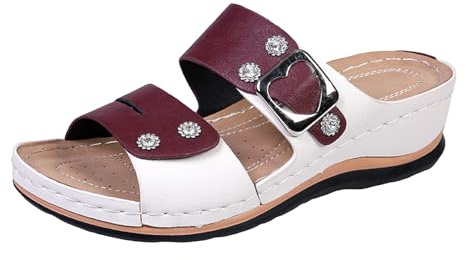 Femme Sandales Sandales De Trekking Pieds Nus Avec Sangle Réglable Femmes Été Confortable Mules En Cuir Pour Femme Mode Bout Ouvert Compensées Plateforme Pantoufles Premium Orthopédiques Chaussons