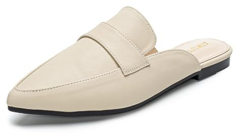 Dam, brud, spetsig tå, Mule Platta skor, eleganta rygglösa loafer, slidor, bröllop, gästskor för ceremoni och mottagning