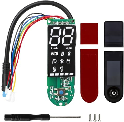 MechKit Elektrisk skoter, instrumentbräda för Xiaomi 1S, E-Scooter, instrumentbräda med lock, tydlig datavisning, e-skoter, bluetooth, kretskort, ersättning