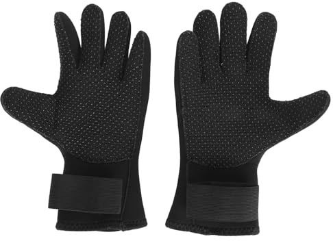 Baxnore Guanti da sub professionali in neoprene 5 mm di spessore nero Snorkeling Pesca Guanti da surf Abrasione calda per uomo Donna S M L XL (l)