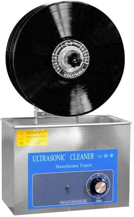Ultraljud vinylskivrengöringsmaskin, 4 L tank med inbyggt torkställ, 140 W professionell bricka, 1-20 min timer för djuprengöring