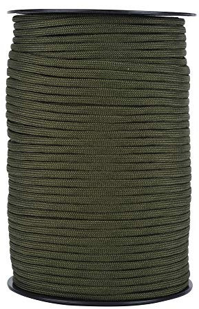 Fallschirm Schnur, Paracord Schnur 550 Reflektierende Farben 9 Strangkern 100m Paracord Seile für Survival Camping Climbing(Armee-grün)