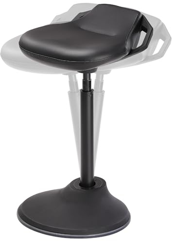 SONGMICS Ergonomic Wobble Stool, Height Adjustable Standing Desk Stool 23.6-33.3 Inches, Swivel Balance Chair with Non-Slip Base, Standing Chair, for Active Sitting, Office, Home, Ink Black UOSC12BK