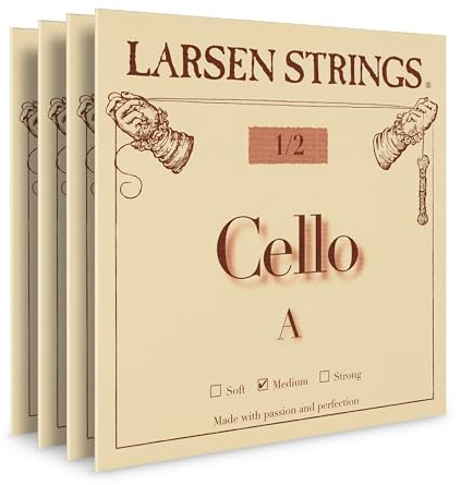 Larsen Original Cello Strings – 1/2 Size Medium Tension String Set for Fractional Cello – Embracing Warmth for Smaller Instruments