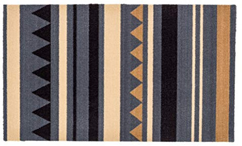 Astra Rutschfester Teppich Wohnzimmer - Miabella Fußmatte innen - Küche Läufer Flur Schmutzfangmatte - Sauberlauf 66x110cm Streifen grau-braun