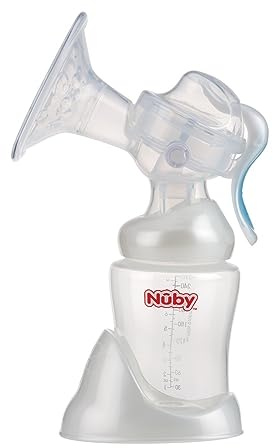 Nûby - Manuelle Milchpumpe für einfaches und bequemes Absaugen - Mit großem Silikonsauger und 240 ml Milchauffangbehälter