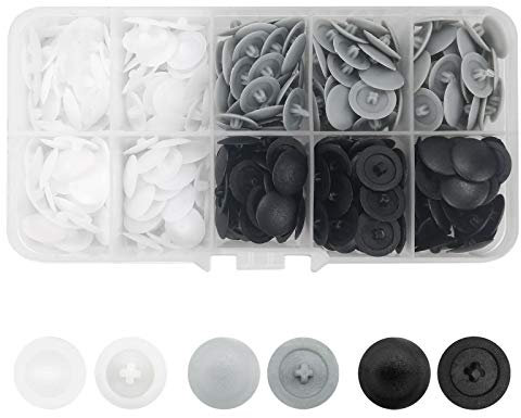 360 Stück Pozi-Schrauben-Abdeckkappen aus Kunststoff, passend für die meisten Kreuzschlitz-Schrauben (weiß, grau, schwarz)