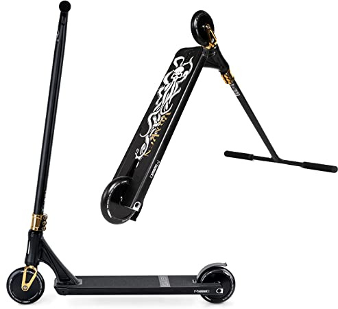 Movino Kraken Neogold Street Stunt Scooter Profi-Roller | Professioneller Stunt Roller | IHC | mit ABEC 9 | Kickscooter mit 120mm Rad | 6061 Aluminium-Deck | Scooter Gewicht 4,2 kg