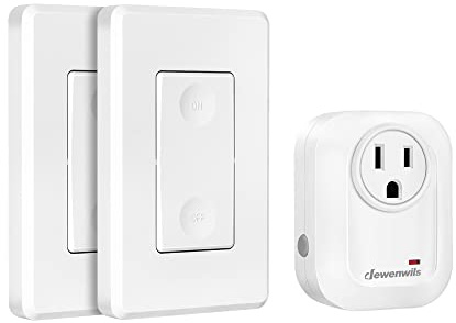 DEWENWILS Wireless Remote Wall Switch and Outlet, No Wiring, On Off Power Plug, Expandable Remote Control Outlet Light Switch, 100Ft RF Range