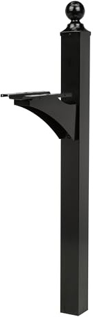 Architectural Mailboxes Landover Aluminum Mailbox Post, Black