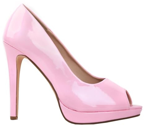 Mens Womens Drag Queen Cross Dresser HIGH Heel PEEP Toe Court Shoes Big Sizes UK 9,10,11,12 (Pink Patent, Numeric_12)
