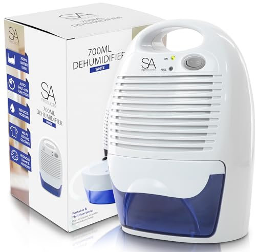 SA Products 700ml Portable Dehumidifier and Air Purifier | Moisture Absorbers for Home, Bedroom, Bathroom (White)