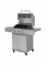 aro Barbecue à Gaz, Acier/Acier Inoxydable, 3 Brûleurs, 9kW, Allumage Piézoélectrique, sur Chariot, 4 Roulettes, Argent