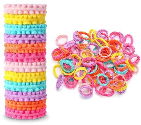 Elastici Capelli Bambina, Suiyeejan Multicolore Elastici Piccoli per Capelli, Codini per Capelli Bambina, Elastici Capelli Piccoli per Bambine Ragazze Neonati(Onde Colorate Abbaglianti-50 Pezzi)