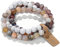Handmade Echte Natursteinperlen Heilsteine Armband (Bambusblatt Achat&Weißes Heulen&Botswana Achat)