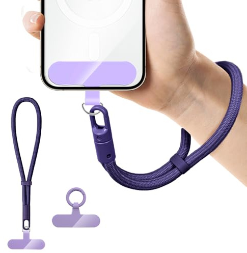 xuefenfei Pulsera Para Teléfono Móvil, Correa de Muñeca de Mano, Cadena de Teléfono Móvil, Correa Universal para Teléfono Móvil con Parche Ultrafino (Morado)