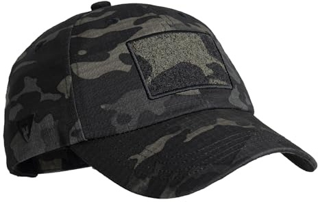 IDOGEAR Casquette de Baseball Tactique Militaire Casquette ajustée pour Hommes et Femmes pour activités de Plein air(Camo Black)