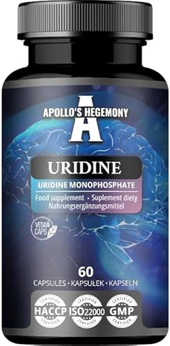 Uridin 250 mg – UMP-dinatriumsalt, 60 veganska kapslar | 60 dagars tillgång | stöd för nervsystemet & cellulär hälsa – från Apollo’s Hegemony