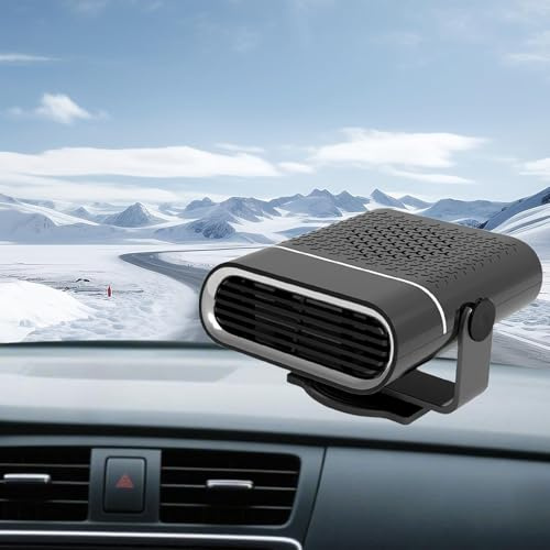 12V Car Heater 150W Anti-Fog Defroster Auto Windscreen Fan Car Heater That Plug into Cigarette Lighter Xmas Gift 2 in 1 Heating Cooling 360° for Quick Windshield Defrosting Winter Cars SUVs Vehicles