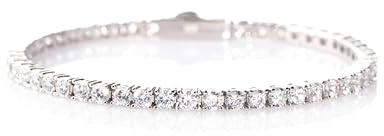 Bracciale da tennis da donna, in argento sterling 925, con zirconi, 18 cm, gioiello da donna, senza tempo ed elegante, Lucoro