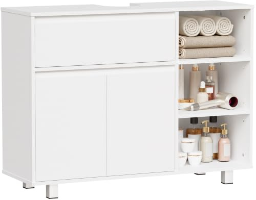 ANWBROAD Mueble Bajo Lavabo,Mueble Baño Auxiliar Armario Baño 64.5x30x90cm