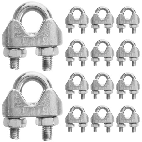 jojofuny Morsetti per Cavi in Acciaio Inossidabile 304, Clip per Fune Bullone a U M4, Set da 20 Pezzi per Fissaggio Sicuro di Funi Metalliche in Ambito Industriale e Fai-da-te