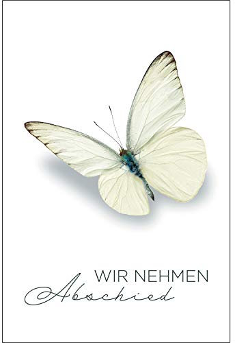 20 Stück Exclusive Premium-Trauerkarten mit 20 Umschlägen im Set - Trauer Karte (wir nehmen Abschied) Danke - Dankekarten (12x18cm) mit Text - Beerdigung, Sterbefall, Begräbnis Danke Danksagung