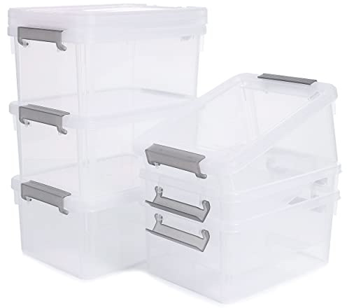 Citylife Juego de 6 cajas de almacenamiento con tapa 3L - Caja pequeña - caja de plástico pequeña (PP), almacenamiento, transparentes, apilables (3L/juego de 6)