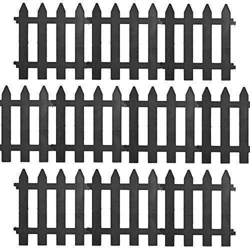 Vilde Gartenpalisade Zierzaun in Grau 3m, 30x30cm, 10 Stück