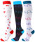 Zingso 3 Paar Kompressionsstrümpfe für Damen und Herren, 20-25 mmHg Bunte Kompressionssocken Stützstrümpfe für Laufen Sport Flug Reise (as3, alpha, s, m, regular, regular, Farbe mischen(3)-6, S/XL)