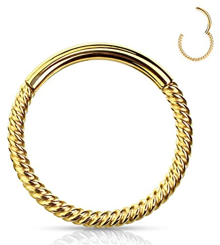 YEBOCIYO Gold 16g-8mm Piercing Ring - 316L Chirurgenstahl - Unisex - Modern - Verschiedene - Piercing Schmuck