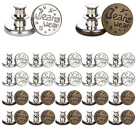 Jeans Knöpfe Ohne Nähen Jeans Knöpfe Universal Knöpfe Hosen Enger Machen Hosen Knöpfe Zum Stecken Verstellbare Jeans Knöpfe Hose Enger Machen Clip Zum Erweitern Oder Reduzieren Der Hosengröße(20pc)