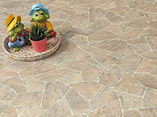 PVC Bodenbelag Vinylboden in Bruchstein Mosaik, Zuschnitt (2m breit, 2,5m lang)