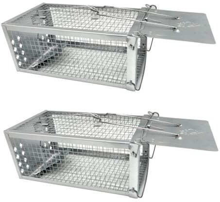 ANIMOOD - Lot De 2 Pièges À Souris, Rats Et Mulots - Cage De Capture Réutilisable en Acier Galvanisé 27x14x11,5 Cm - Piège Rongeurs Intérieur Extérieur