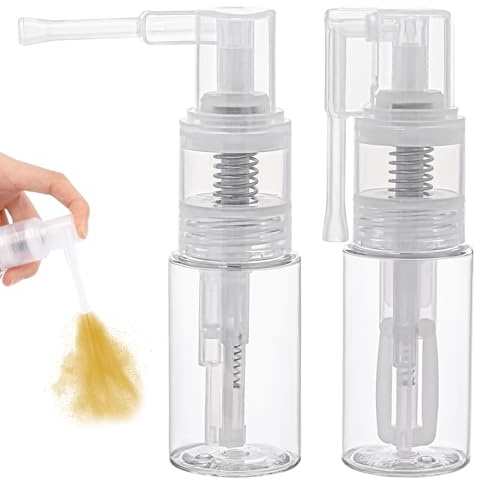 cobee 2 stycken glitterdammspruta, 35 ml ätbar glittersprejflaska, tom multifunktionell sprayflaska av transparent plast för tårtor, pyssel, scrapbooking korttillverkning