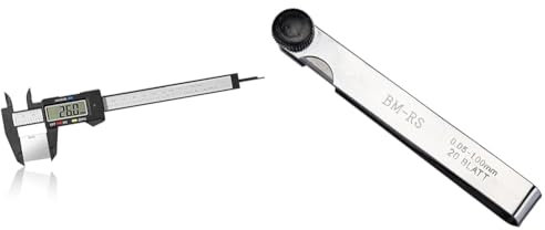 Vinabo Pied a Coulisse Digital, 150 mm / 6 Pied à Coulisse Numérique, Outil de Mesure Électronique & Mannesmann Feeler Gauge 20 Blade 247–20, M