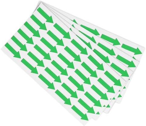 PATIKIL 4 Hojas 120pcs Pegatina de Flecha Pequeña PVC 3x1.2cm（L*A) Verde | Flecha Adhesiva Etiqueta, PVC, Codificación Cartel Calcomanía, para Gas Flujo Dirección Inspección Defecto Marcado