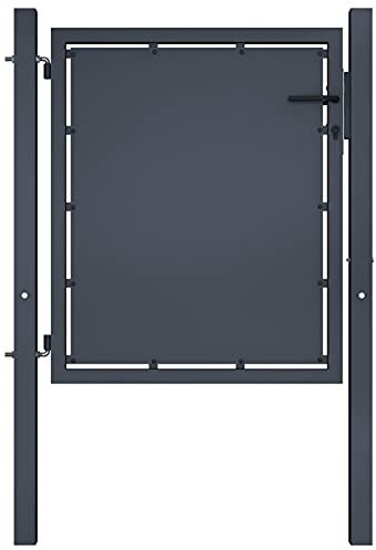 Sufrk Gartentor Stahl 100 x 75 cm Anthrazit Baum-Design GartentüRen Aus Metall