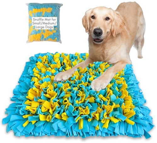 Snuffle Mat for Large Dogs, Slow Feeder Foraging Dog Toy for Stress Relief & Smell Training, Interactive Enrichment to Keep Dogs Busy, for Puppy/Medium/Large Breed, 24x20 Inches