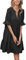 Famulily Knee Length Dresses for Women Loose Half Sleeve Dress Tiered Ruffle Swing A Line Short Sundresses Black L