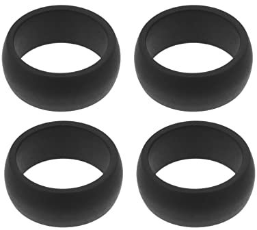 Happyyami 4 Stück Silikonring Schlüssel Fitness-armbänder Einsteller Größer Goldene Ringe Maschine Zappelring Sizer-messgerät Band Haken Sensenmann Fingerschmuck Ringmaß Black Kieselgel