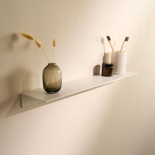 Designfabrik Hamburg Wandregal | 58 cm Weiß | Kleberagl ohne Bohren