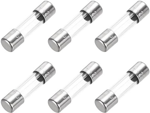 sourcing map Fusibile ritardato in vetro, 4 A, 250 V, 5 x 20 mm, omologato UL, per elettrodomestici, 6 pezzi