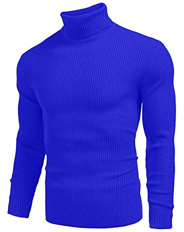 Maglione a Collo Alto Uomo, Invernale Maglioni Lupetto Pullover Slim Fit a Costine Maglia Sweater Maglioncino Collo Alto Uomo Maglia Dolcevita Uomo Maglione Norvegese Uomo Golfino