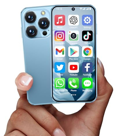 BLKE Mini-Smartphone, Mini-Smartphone, 4G, entsperrt, 9,9 cm (3,9 Zoll) HD-Vollbild, 3 GB + 32 GB, 1950 mAh, Android 12, weltweit kleinstes winziges Handy, Dual-Kamera, kleine Handys für Kinder, GPS